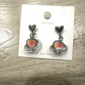 korean heart earrings
